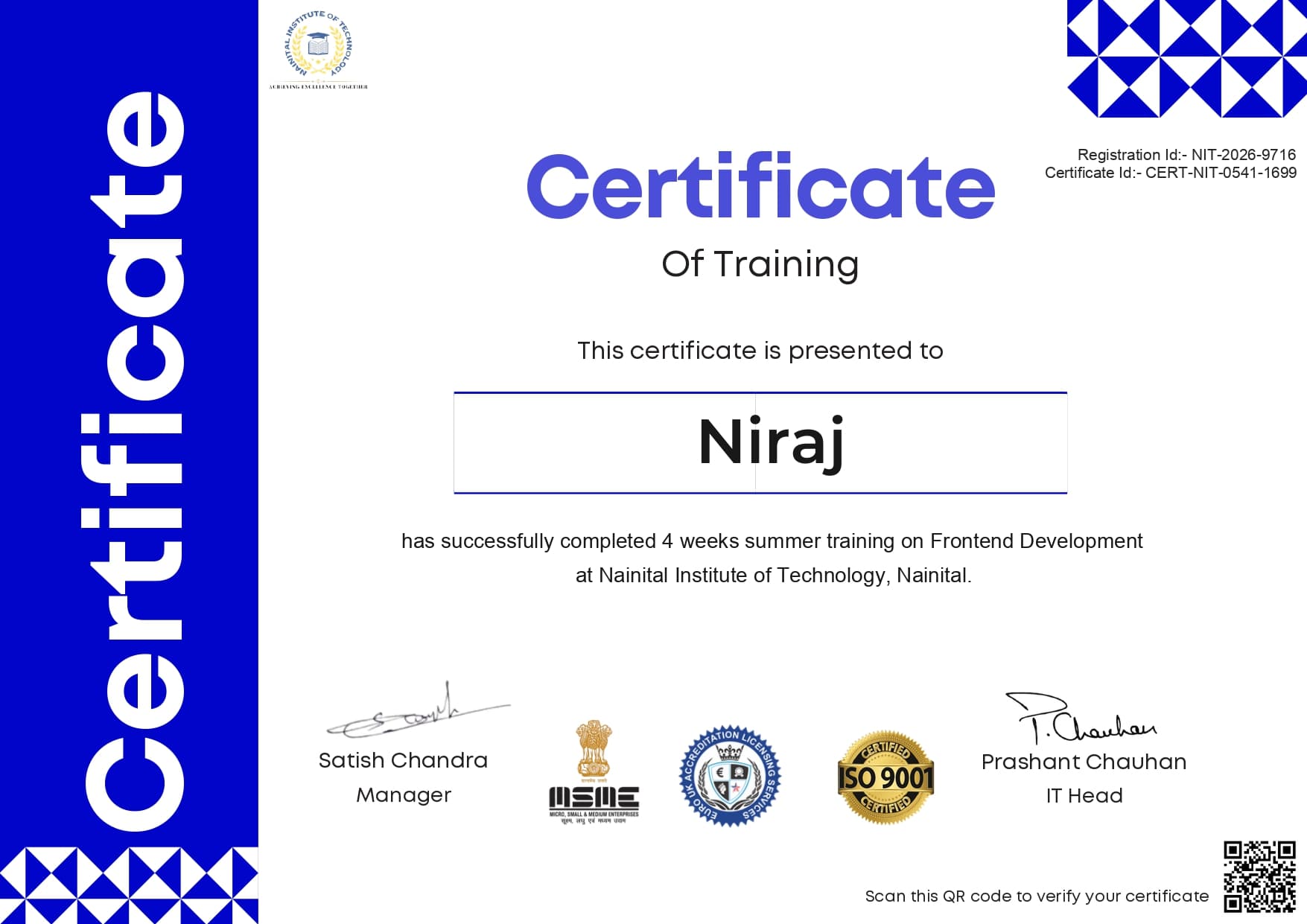 Verified Certificate Preview